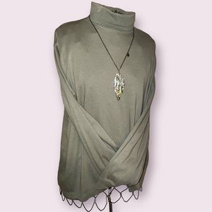 Vintage Hasting & Smith Women Light Olive Green Turtleneck